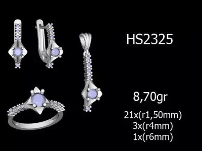 Women Rings Earrings Pendants STL OBJ FBX Details 3D print model order