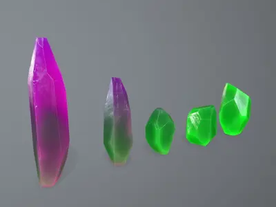 Crystal Set Low-poly 3D model
