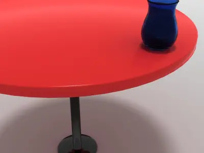 Table with Vase Free low-poly 3D model