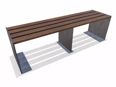 Street Bench 03 Low-poly PBR Low-poly 3D model