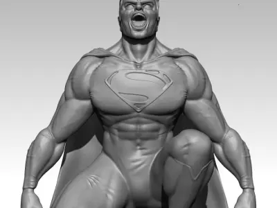 Superman man in cape 3D print model