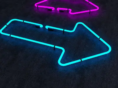 Arrows Neon Sign Low-poly 3D model