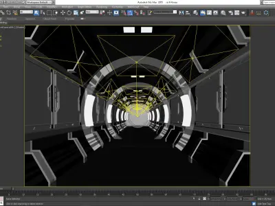 SCI FI INTERIOR SCENE SPACE SHIP CORRIDOR Low-poly 3D model