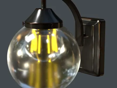 Twain Outdoor Globe Glass Wall Light Low-poly 3D model