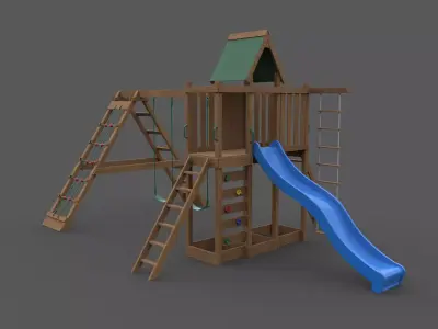 PBR Playground Jungle Gym 07 Low-poly 3D model