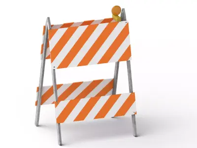 Road Barrier 01 Low-poly 3D model