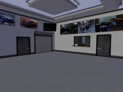 Complete Legacy Automotive Shop Low-poly 3D model