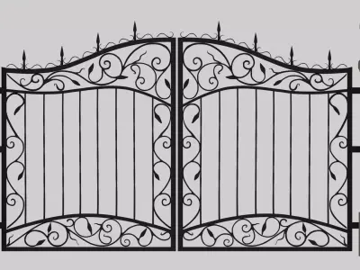 Conjunto de rejas de hierro forjado 3D model