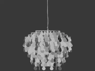 Teardrops Capiz Chandelier 3D model