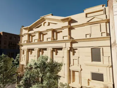 Classic stone facade-Building Classic Facade Element 3D model