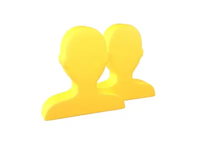Two People Bust in Silhouette v1 002 Low-poly 3D model