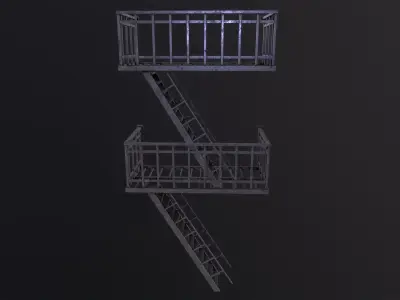 Fire Escape 3D Model Low-poly 3D model