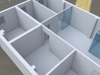 office floor plan of building 3D model