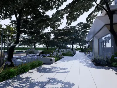 Commercial along the street 3D model