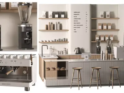 Coffee shop 01 Modern Minimalist 3D model