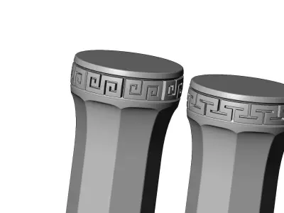 Octagonal greek key model making miniature pillar columns 3D print model