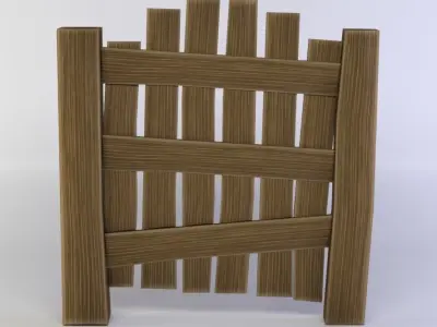 Fence door Low-poly 3D model