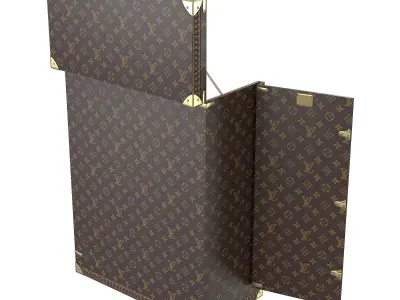 Louis Vuitton Nano Capucines Bag Set Trunk Low-poly 3D model
