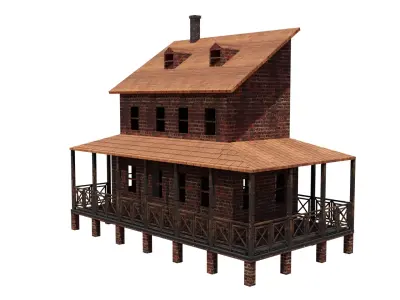earl 1900s house Free low-poly 3D model