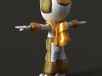 Astronaut Low Poly game Character mode Low-poly 3D model