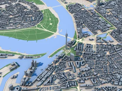 Dusseldorf City Germany 3D model
