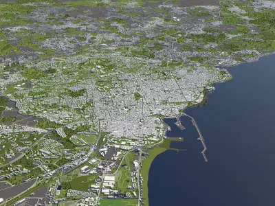 Catania Italy 50x50km City Map 3D Model 3D model