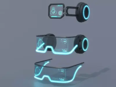 Military sci-fi helmet glasses monocle pack x3