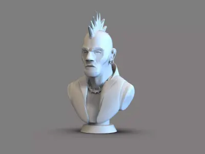 Punk dude bust 3D print model