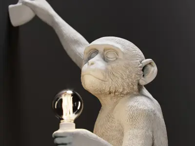 The Monkey Lamp Hanging Right Version Low and High poly  Low-poly 3D model