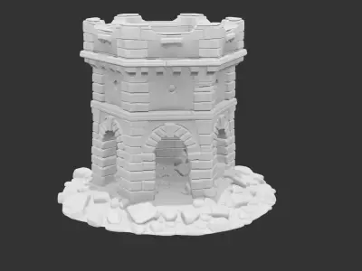 Old Ruin Castle Tower - Perfect for Wargaming 3D print 3D print model