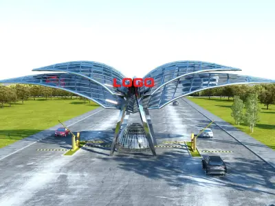 Futuristic Highway Gateway 3D model