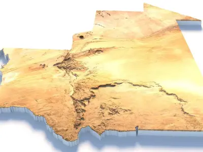 Mauritania Terrain Country 3D model