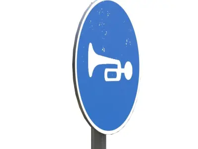 Compulsory soundhorn  Low-poly 3D model