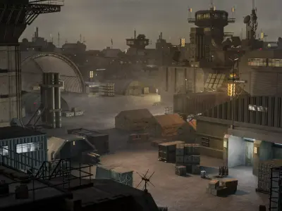 Military Base Assets Low-poly 3D model