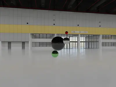 HDRI - Exhibition Hall Interior 5 - 16384x8192 Texture