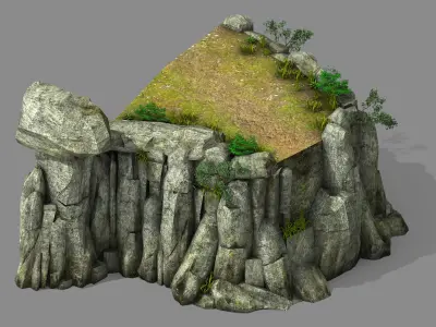 Explore the mountains - the cliff 02 3D model