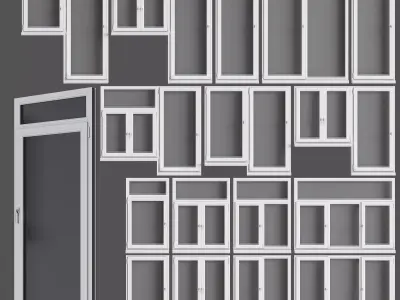 set plastic windows 3D model