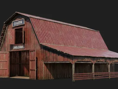 05-06-07-08 - Farm Buildings 4K PBR GameReady Low-poly 3D model