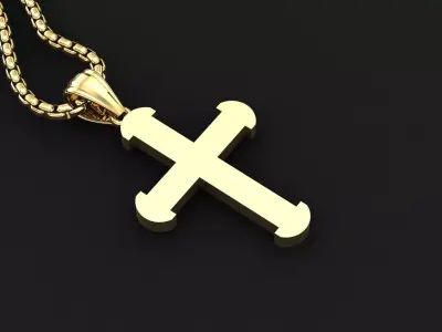 High Cross Pendant Light Gold 18K 3CP040 3D print model