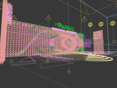 Stage party concert fashion catwalk T station  3 3D model