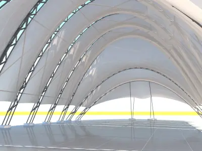 Tensile steel structure 3-parts 3D model