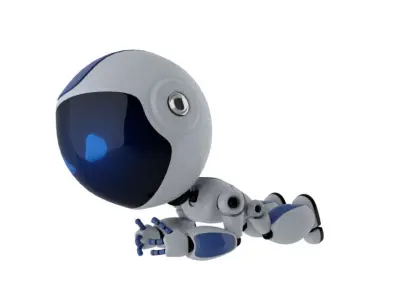 Animated Robot Low-poly 3D model