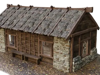 Medieval House 10 PBR 4K GameReady Low-poly 3D model
