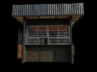 Old Dirty Soviet Kiosk Low-poly 3D model