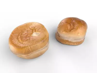Hamburger Bun M06 Low-poly 3D model
