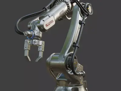 Industrial Robotic Arm PBR 3D Model High Detail 3D model