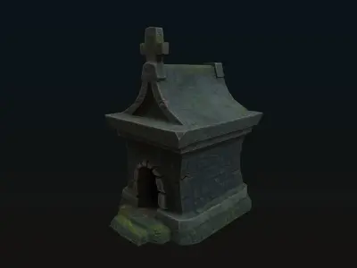 Cartoon Stylized low poly Chapel Game Asset Low-poly 3D model