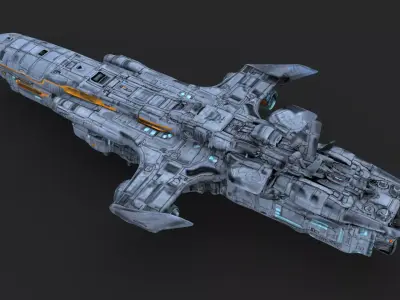 Futuristic Spacecraft Low-poly 3D model from CGTrader
