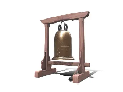 Temple Bell Low-poly PBR Low-poly 3D model