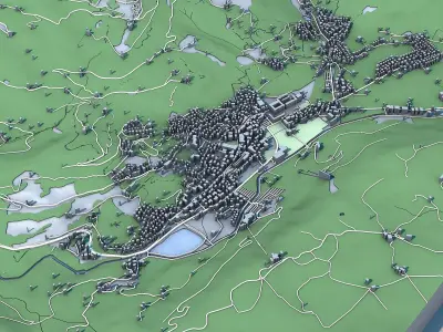 Engelberg Village in Switzerland 3D model